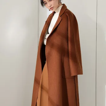 Полушерстяное пальто женское кашемировое зимнее женское длинное роскошное пальто женское зимнее 2019 женское смесовое пальто AA4321