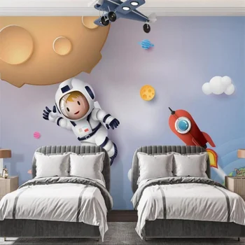 Пользовательские обои 3d Nordic ручная роспись звездная ракета фреска детская комната мальчик спальня мультфильм фон украшения живопись