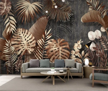 Пользовательские обои papel de parede 3d с тропическим растением для гостиной, настенные обои, декоративные наклейки, обустройство дома