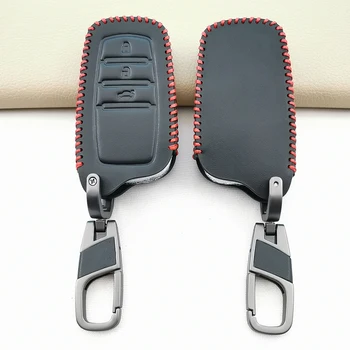 Популярный Кожаный чехол для ключей от автомобиля Брелок для ключей Toyota RAV4 Highland Coralla Hilux Fortuner Land Cruiser Camry Crown Аксессуары