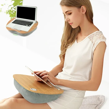 Портативная настольная подставка для ноутбука и планшета Многофункциональный стол на коленях с подушкой для ворса для компьютера ноутбука Откидной подголовник дивана на открытом воздухе