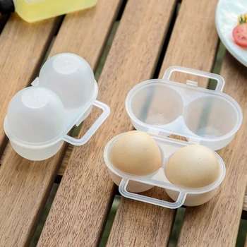 Портативные Переносные коробки для яиц для кемпинга, контейнер для 2 яиц, открытый ящик для хранения яиц для кемпинга, прочный