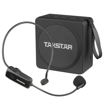 Портативный беспроводной усилитель голоса TAKSTAR, перезаряжаемый аудиодинамик с беспроводным микрофоном на голове для учителей