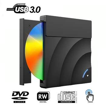 Портативный высокоскоростной оптический привод USB 3.0 CD DVD-RW Внешний считыватель тонких дисков Настольный ПК Ноутбук Продвижение планшета DVD-плеер