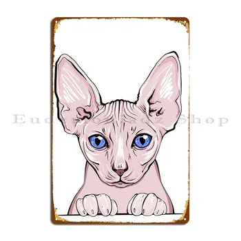 Портрет кота Сфинкса, Металлическая табличка, Плакат для домашнего кинотеатра С индивидуальной печатью, Жестяная вывеска для гаража, Плакат