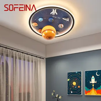 Потолочный светильник SOFEINA Children's Planet LED Creative Cartoon Light для домашнего декора Детской комнаты Детского сада с дистанционным управлением