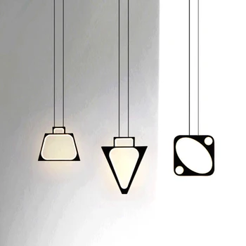Прикроватный небольшой подвесной светильник скандинавский фон для гостиной современный светильник для столовой спальня черный подвесной светильник
