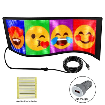 Прокручивающаяся Яркая Рекламная Гибкая светодиодная панель Bluetooth LED Приложение для вывески магазина Пользовательский Текстовый шаблон Анимационный дисплей Автомобильный светодиод