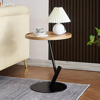Простой журнальный столик в скандинавском стиле, небольшой диван в японском стиле, приставной столик из кованого железа, современный журнальный столик из кованого железа, креативный дизайн
