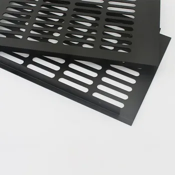 Прямоугольная вентиляционная решетка из алюминиевого сплава из черного сплава, вентиляционная крышка для шкафов, аксессуары для шкафов