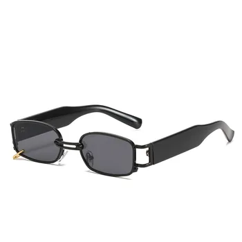Прямоугольные солнцезащитные очки Женские солнцезащитные очки в стиле хип-хоп Стимпанк, панк-металл, Железный обруч, Квадратные очки UV400 Oculos