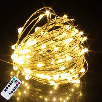 Пульт дистанционного управления Fairy Light USB Светодиодная гирлянда с батарейным питанием, таймер, Медный провод, Рождественские украшения, огни