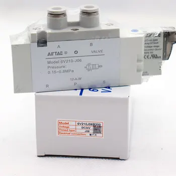 Пятиходовой двухпозиционный пневматический электромагнитный клапан 6V210-08 AC220V DC24V AC110V DC12V