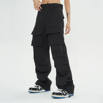 Рабочая одежда, мужские брюки с несколькими карманами, функциональный тренд, модные уличные брюки в стиле хип-хоп с завязками, мужские уличные брюки-карго Cityboy