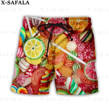 Разноцветные шорты для плавания Candy Chocolate Sugar, летние шорты для пляжного отдыха, мужские плавательные пляжные брюки, спортивные полукомбинезоны-3