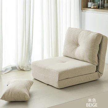 Раскладной диван-кровать в японском стиле, Складное кресло-татами, Спальня с одним эркером, Съемная и моющаяся льняная ткань