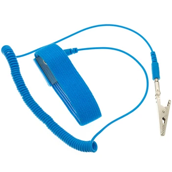 Регулируемый антистатический браслет, кабель для электростатического разряда ESD, Многоразовый браслет на запястье, ремешок для рук с заземляющим проводом