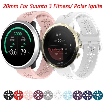 Ремешок для смарт-часов Suunto 3 для фитнеса Силиконовые ремешки для браслетов Polar Ignite/2/Unite 20 мм Сменный браслет Correa