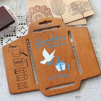 Ретро Zakka Craft DIY Шаблон конверта Креативный деревянный шаблон конверта Ручная форма для трафарета для изготовления Envenlope
