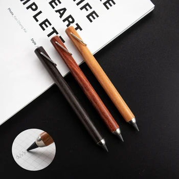Ретро Деревянный вечный карандаш с кольцом для неограниченного письма Сменный наконечник HB Для студентов, рисующих карандашом для эскизов, Канцелярские принадлежности