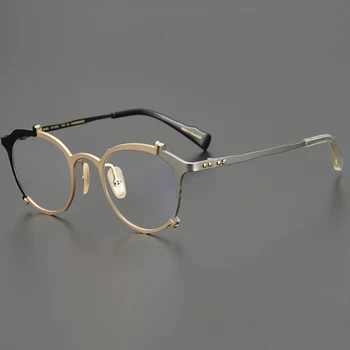 Ретро оправа для очков мужчины высшего качества из чистого титана vingage тонкое лицо оптические очки для чтения при близорукости женщины персонализированные очки