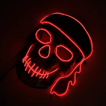Ретро Светодиодная маска для лица Пиратского вожака, светящаяся маска на Хэллоуин, Пасхальная маска, светящаяся маска для карнавала, рейв-вечеринки, маска ужасов, принадлежности для костюмов