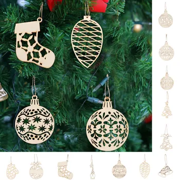 Рождественские снежинки, Деревянные подвески, украшения для Рождественской елки, домашний подвесной декор, рождественские украшения для дома Navidad 2023