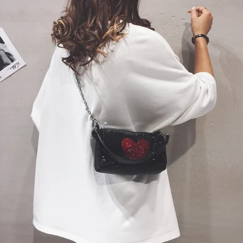 Роскошные дизайнерские женские сумки через плечо с яркими бриллиантами Love Armpit, брендовые сумки и портмоне на цепочке, сумки через плечо, женские квадратные сумки