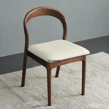 Роскошные обеденные стулья в скандинавском стиле, кухонная мебель из массива орехового дерева, обеденный стул со спинкой, Минималистичная мебель для дома для отдыха