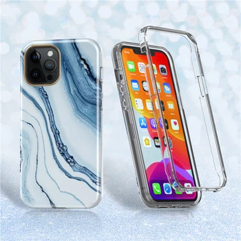Роскошный чехол для телефона с рисунком из водяного синего мрамора и гранита для iPhone 11 12 Pro X XR XS Max 7 8 Plus SE 2020 Модный защитный чехол