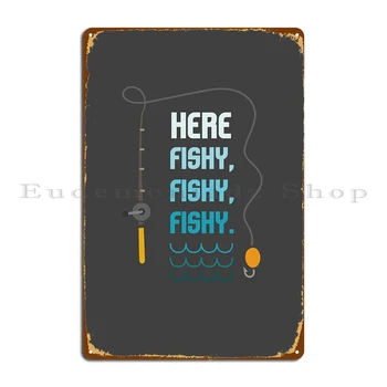 Рыбак, любитель рыбы, Металлическая табличка с рыбой, плакат с печатью, бар, кухня, кинотеатр, Гараж, Жестяная вывеска, плакат