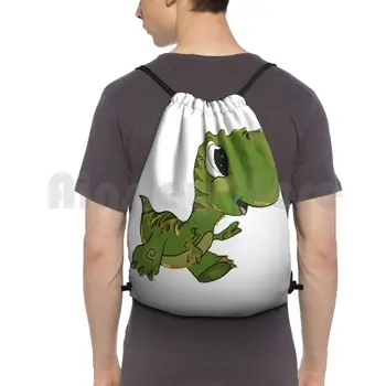 Рюкзак с динозавром, сумки на шнурке, спортивная сумка, водонепроницаемый мультфильм с динозавром, аниме