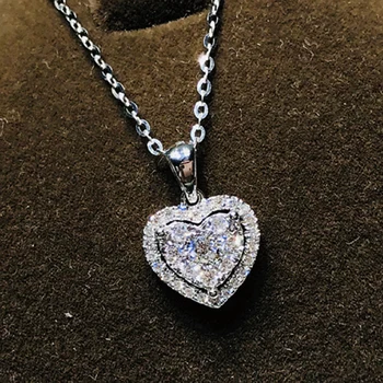 Сверкающие ожерелья с подвесками в виде кристаллов в виде сердца для женщин и девочек, простое геометрическое ожерелье, цепочка-чокер, подарок для украшения шеи