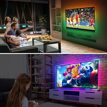 Светодиодная лента 5V USB 5050 RGB Dream Color Ambient TV Комплект для фонового освещения экрана настольного ПК 1М 2М 3М 4М 5М 1080P