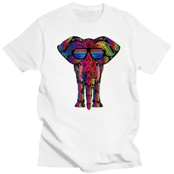 Светодиодная футболка со звуком, активируемая подсветкой, футболка с забавным слоном, мужская футболка в модном стиле 2019