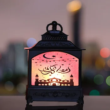 Светодиодный фонарь-свеча Ид Мубарак, декоративный фонарь на батарейках для домашнего декора, украшения в Рамадан, мусульманская лампа Ид Аль