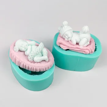 Силиконовая форма для мыла Angel Baby, сделай САМ, лежащий ребенок, свеча, смола, человеческий шоколадный торт, инструмент для изготовления кубиков льда, форма для домашнего декора, подарок