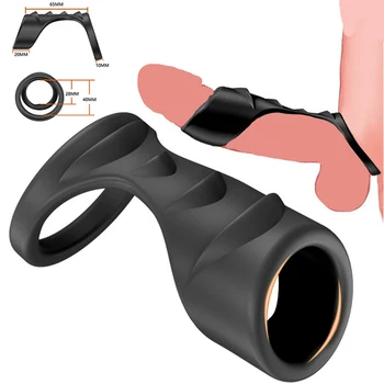 Силиконовый рукав для пениса, секс-игрушка для мужчин, увеличивающая эрекцию, Многоразовое кольцо для члена, стимулирующее пары, Игрушки для взрослых