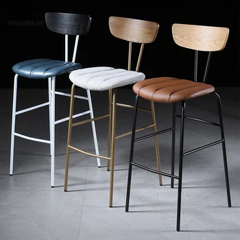 Скандинавские барные стулья Высокий стул со спинкой для гостиной Барные стулья Барный стул для кухни Мебель для дома Креативная стойка барный стул