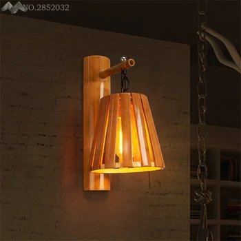 Скандинавские креативные бамбуковые настенные светильники Настенные светильники-ведра для гостиной Ресторан Кафе Спальня Бар Домашнее освещение Кухонные приспособления