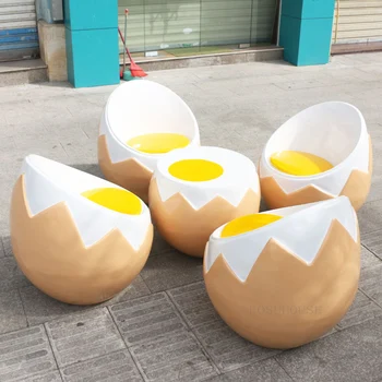 Скандинавские Креативные стулья для гостиной Egg, Минималистичная мебель для гостиной, Современная спинка, Симпатичный стул для гостиной, Дизайнерский стул