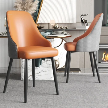 Скандинавские роскошные обеденные стулья Современный минималистичный обеденный стул для переговоров со спинкой в ресторане Роскошные стулья для отдыха в столовой