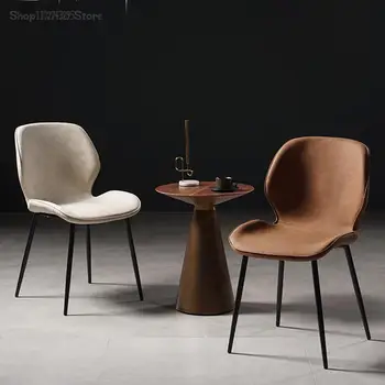 Скандинавский Кожаный Обеденный стул для гостиной, Дизайнерский стул для ресторана, Офисный Эргономичный шезлонг, мебель для квартиры Mzy