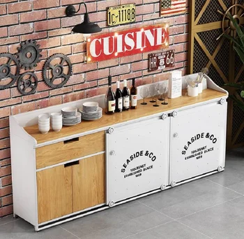 Скандинавский легкий роскошный современный минималистичный боковой шкаф, ресторан, винный шкаф, кухня, шкаф для чая из массива дерева, шкаф для хранения