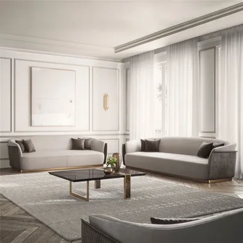 Скандинавский современный легкий Роскошный металлический диван, Дизайнерская ткань, простая итальянская мебель для гостиной, гостиничного люкса для отдыха