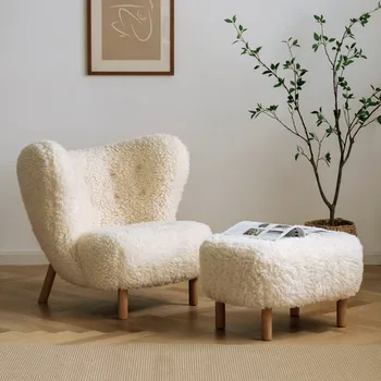 Скандинавское кресло-диван кашемировое кресло с откидной спинкой простая семейная гостиная на балконе дизайнерское кресло для отдыха