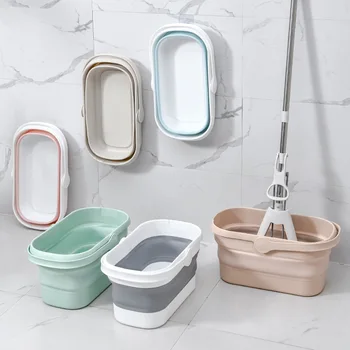 Складное дренажное ведро, большое ведро для мытья посуды, переносное прямоугольное ведро для хранения воды, пластиковое ведро для прачечной в ванной