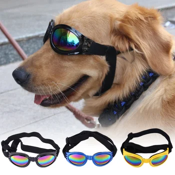 Складные Очки для домашних собак Среднего размера, Очки для домашних животных, очки для домашних животных, Водонепроницаемые Очки для защиты от собак, Солнцезащитные очки от ультрафиолета