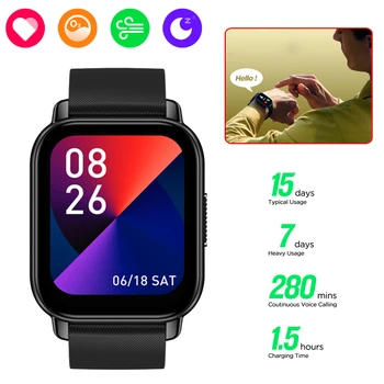 Смарт-часы, спортивные часы для фитнеса, 1,86-дюймовый сенсорный экран, монитор сердечного ритма, измеряющий артериальное давление, смарт-браслет для Android IOS