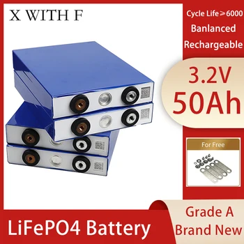 Совершенно Новый 3,2 В 50Ah LiFePO4 Аккумуляторный Блок 12шт 100% Полной Емкости Перезаряжаемый Литий-Ионный Аккумулятор С Глубоким Циклом Солнечной Энергии